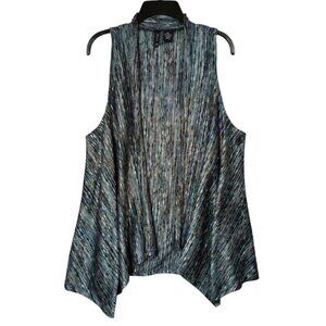 New Directions Womens Multicolor Open Sleeveless Cardigan Sweater Draped Size XL